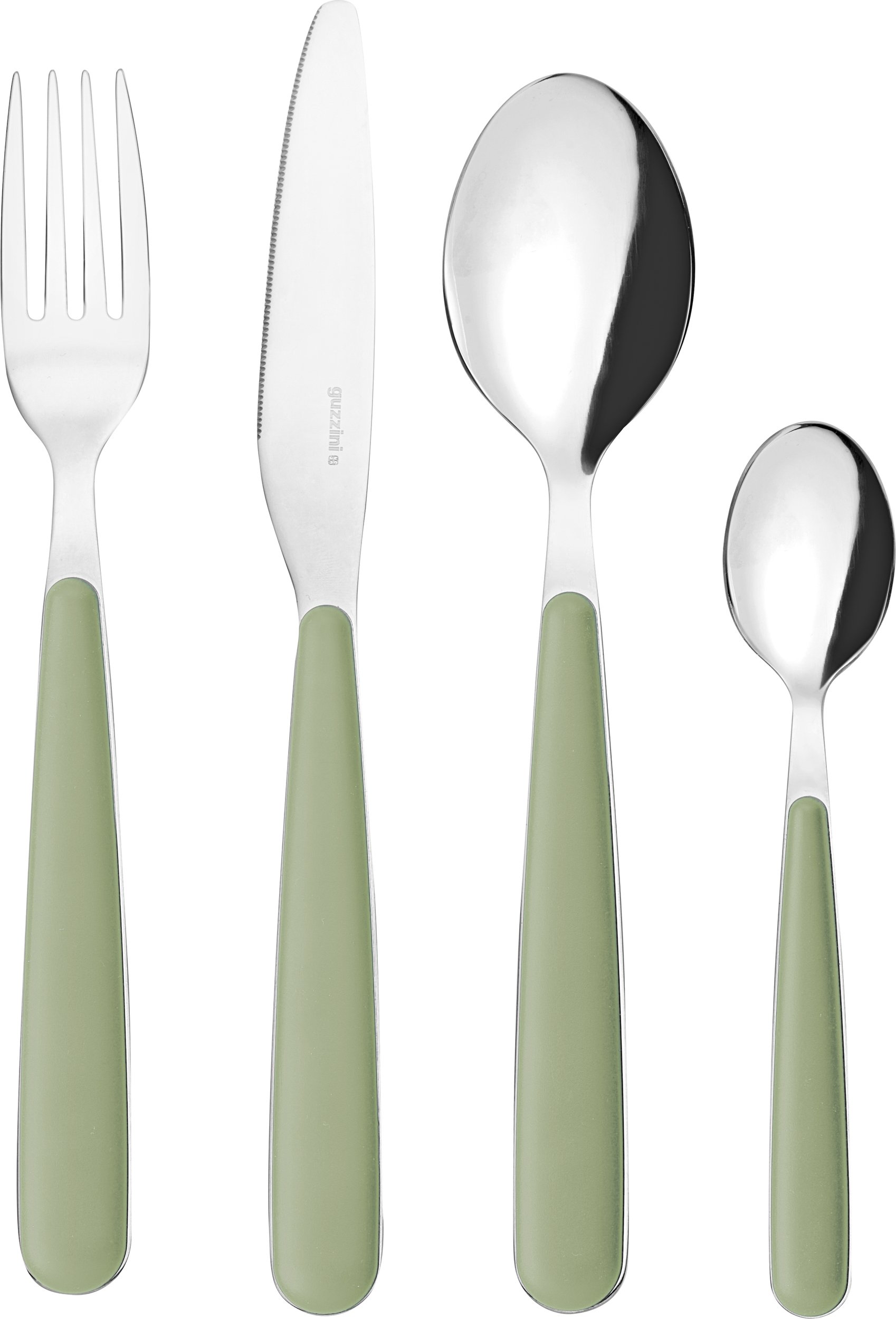 Komplet sztućców Pop ciemnozielony 24 el.