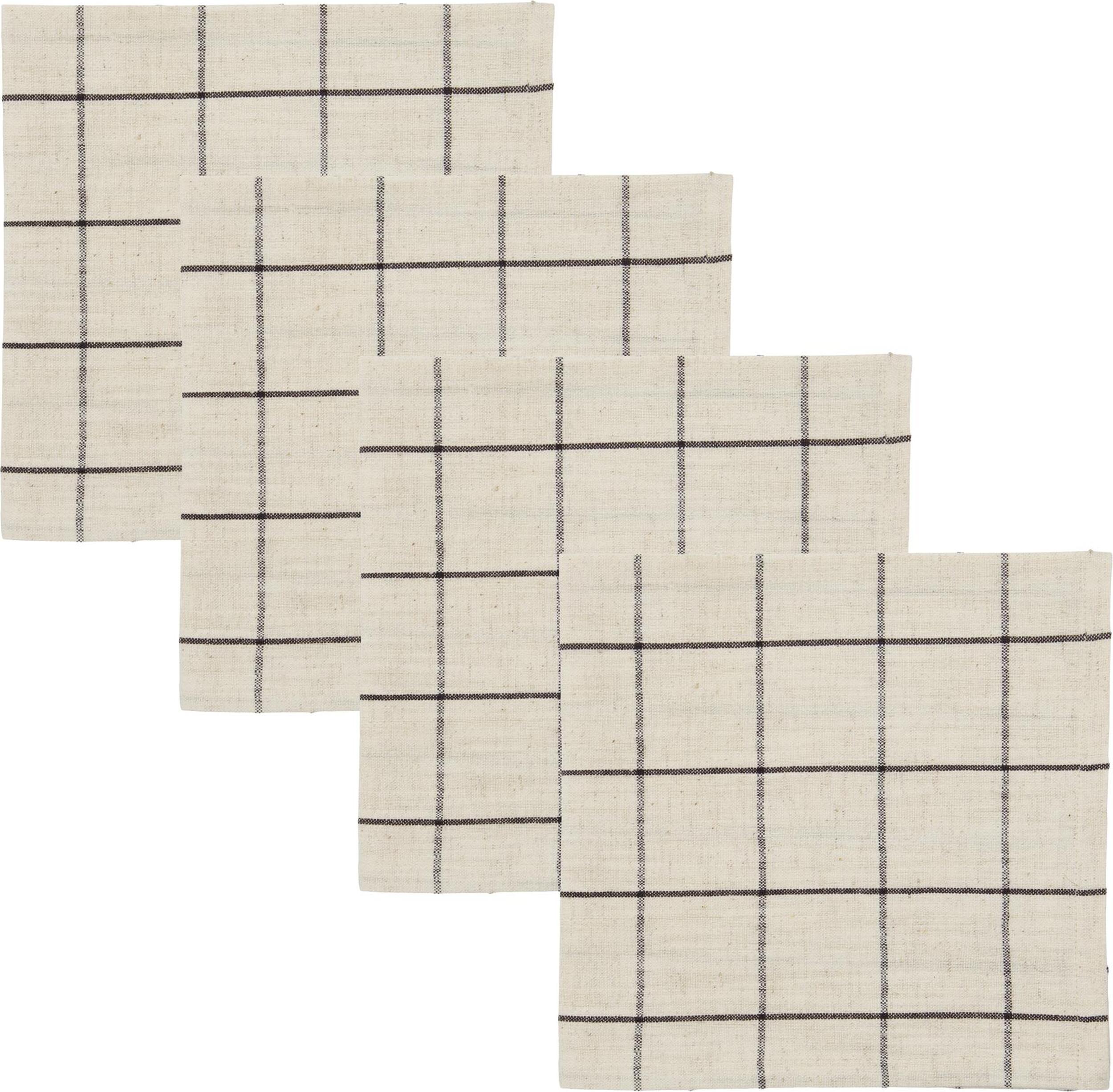 Serwetki materiałowe Join w kratkę 40 cm złamana biel 4 szt.