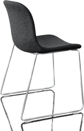 Krzesło Troy tapicerowane chromowana rama ciemnoszare melanż