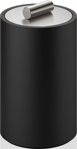 Pojemnik łazienkowy Stone M stal matowa-czarny z pokrywką