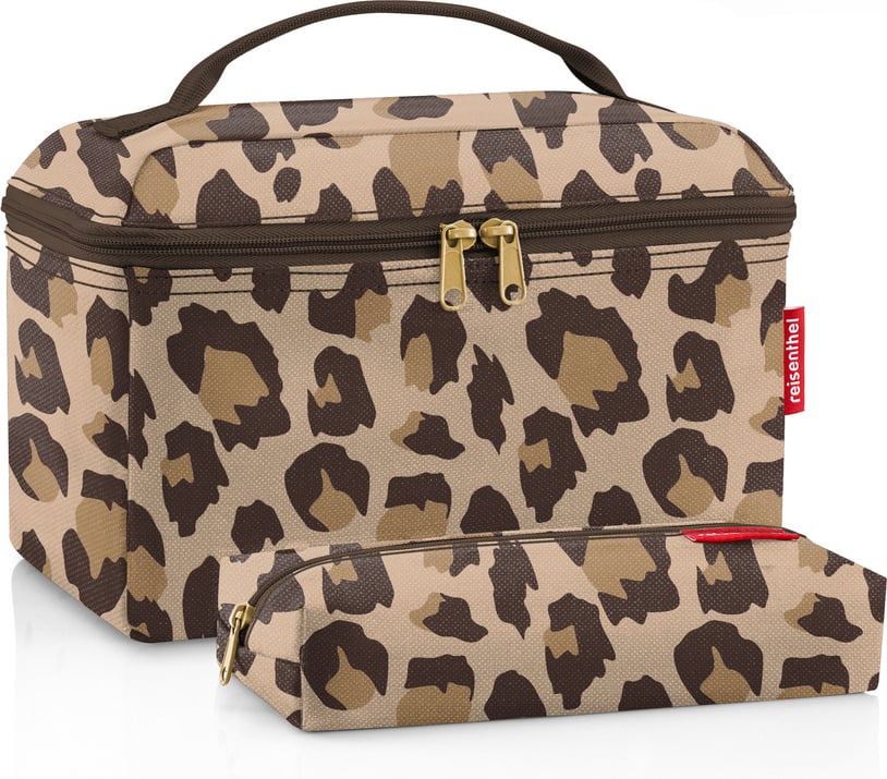 Kosmetyczki Beautycase w panterkę brązowe 2 el.