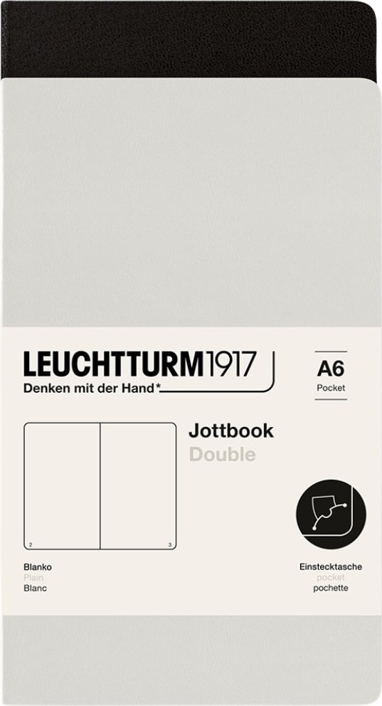 Notesy gładkie w oprawie flex Jottbook A6 czarny i szary 80 g/m² 2 szt.