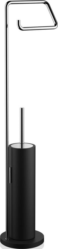 Stojak na papier toaletowy i szczotka do WC Stone chrom-czarny