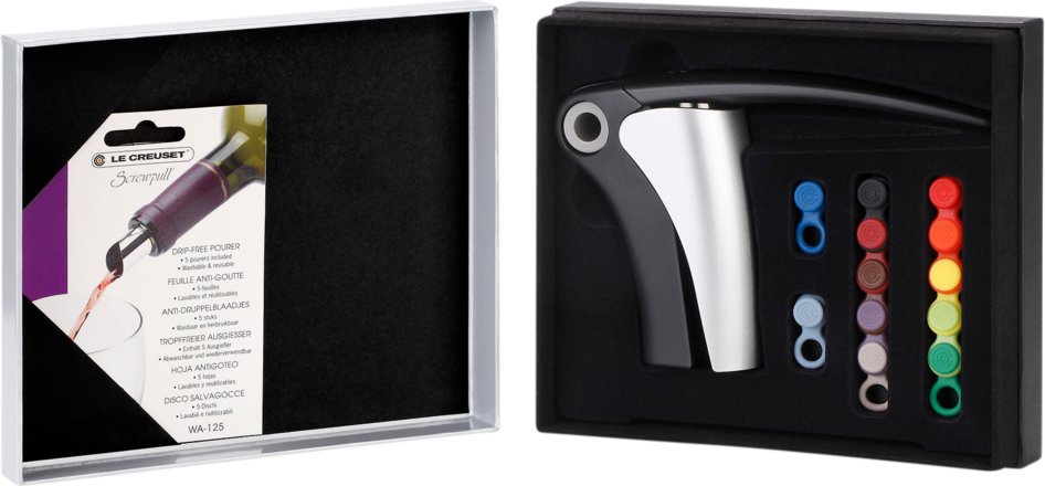 Korkociąg z nalewakiem i znacznikami do kieliszków Le Creuset LM-150 w pudełku prezentowym 19 el.