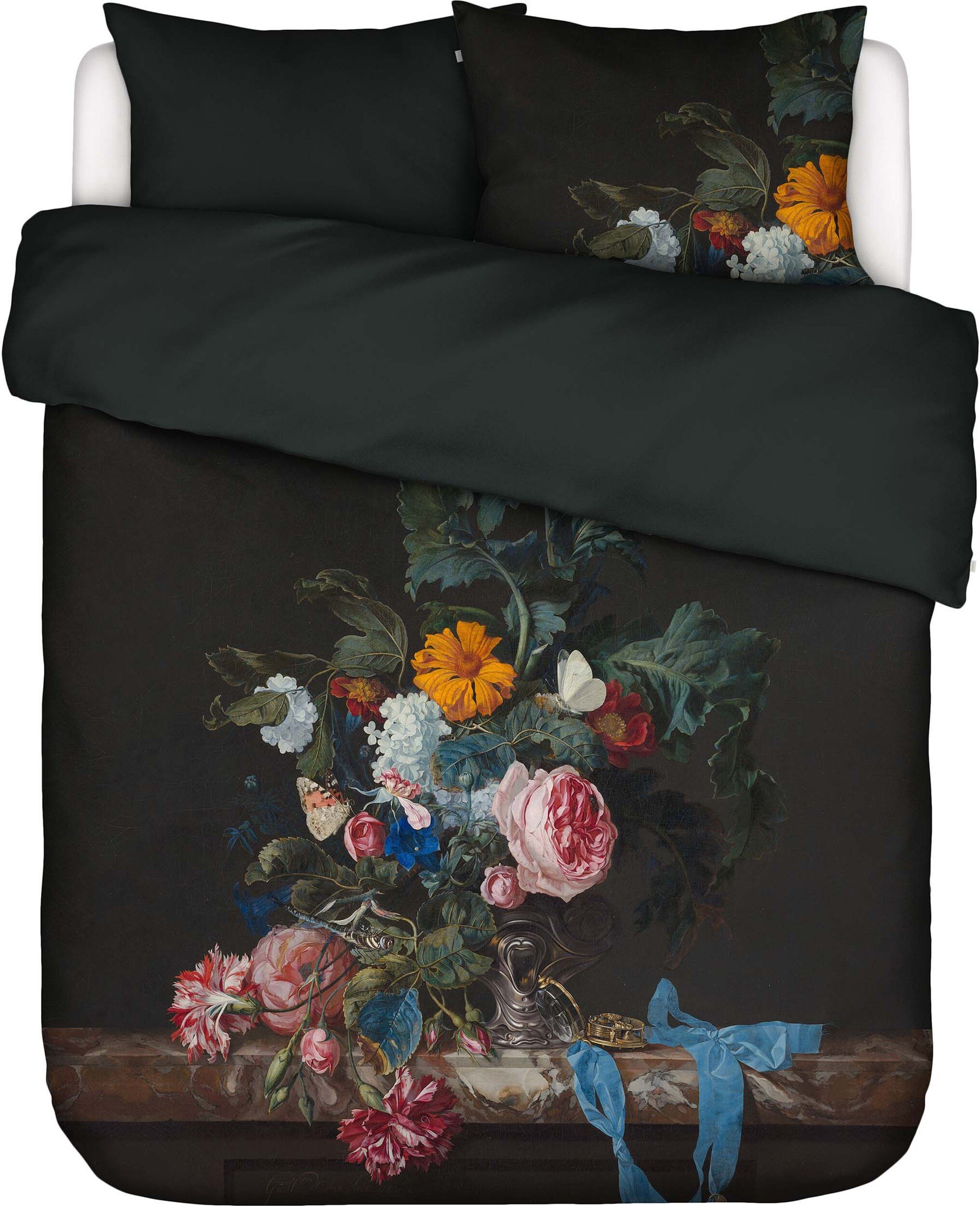 Pościel Gwendolyn 200 x 220 cm ciemnozielona z 2 poszewkami na poduszki 60 x 70 cm zapięcie flap