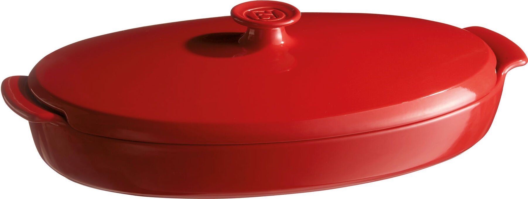 Naczynie do gotowania ryb na parze Emile Henry 25 x 42 cm czerwone