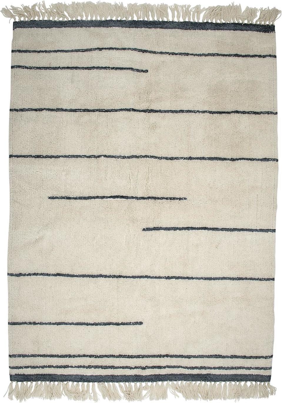 Dywan Bloomingville w pasy 140 x 200 cm naturalny wełniany