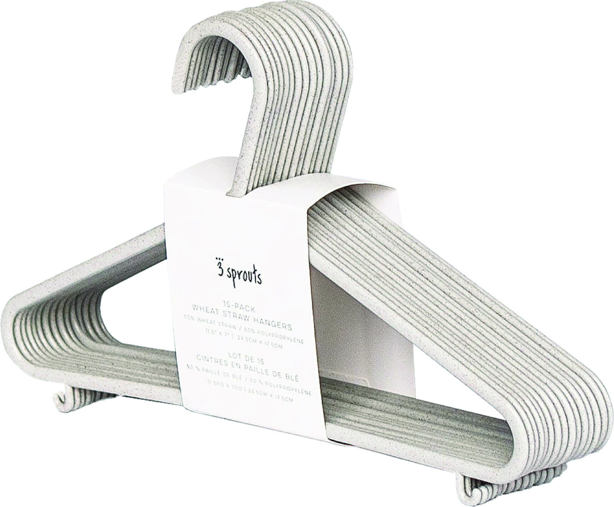 Wieszaki na ubrania dziecięce 3 Sprouts Eko jasnoszare 15 szt.