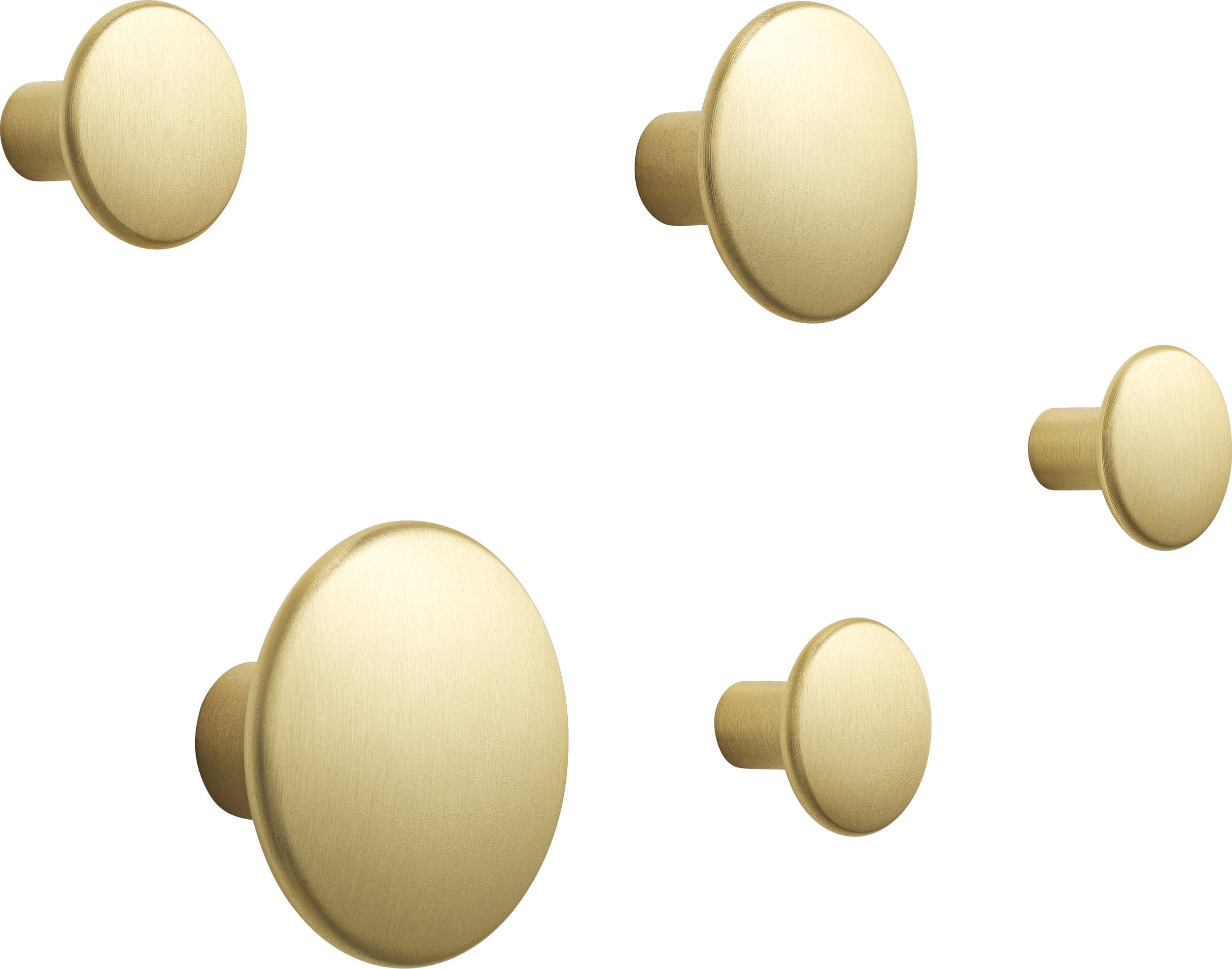 Haczyki ścienne Dots Metal mosiądz 5 szt.