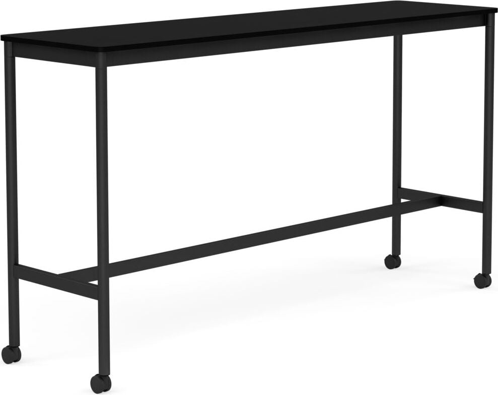 Stół na kółkach Base 50 x 190 x 105 cm czarny laminowany ABS nogi czarne