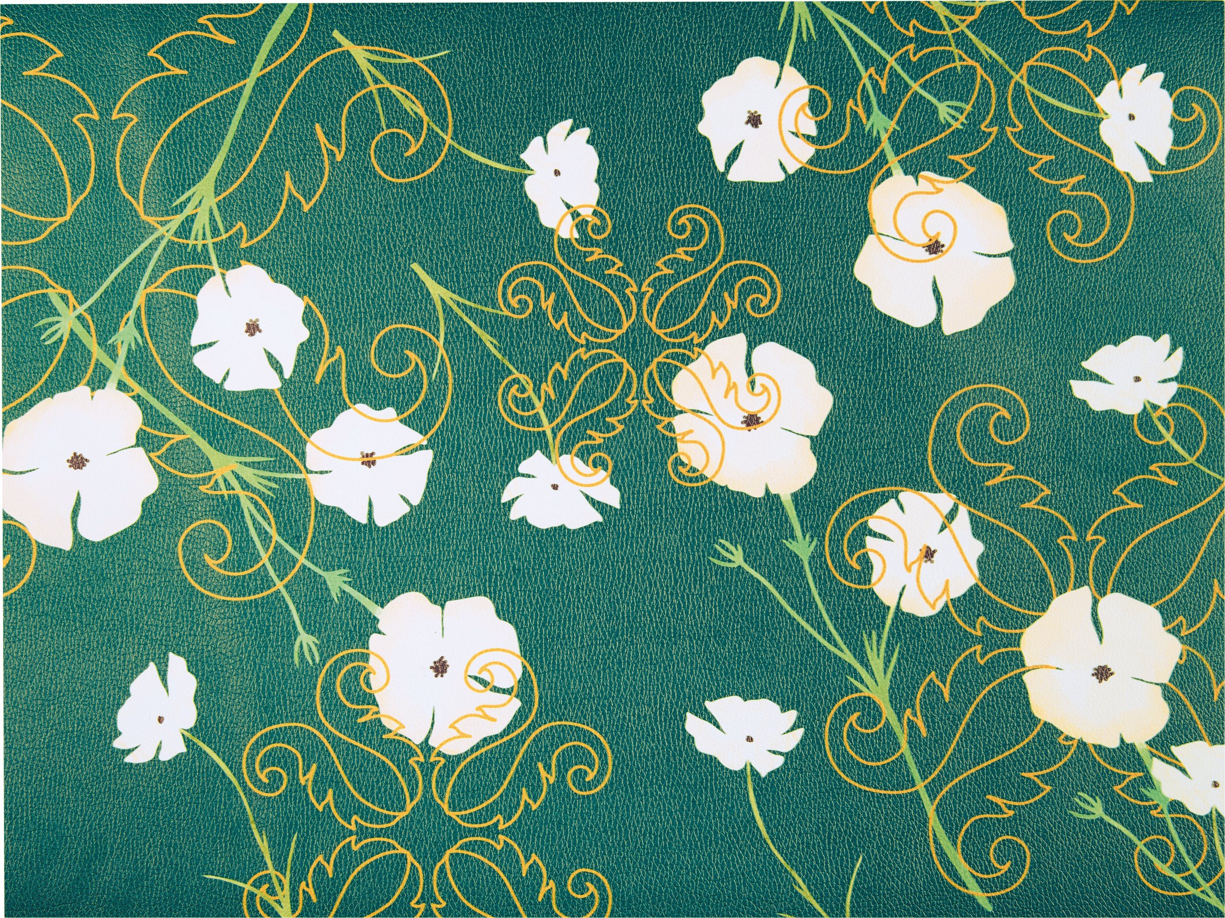 Podkładka pod talerz Fusion w kwiaty 33 x 44 cm szmaragdowa