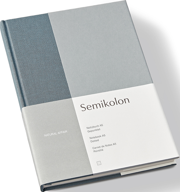 Notes w kropki Natural Affair A5 niebiesko-szary