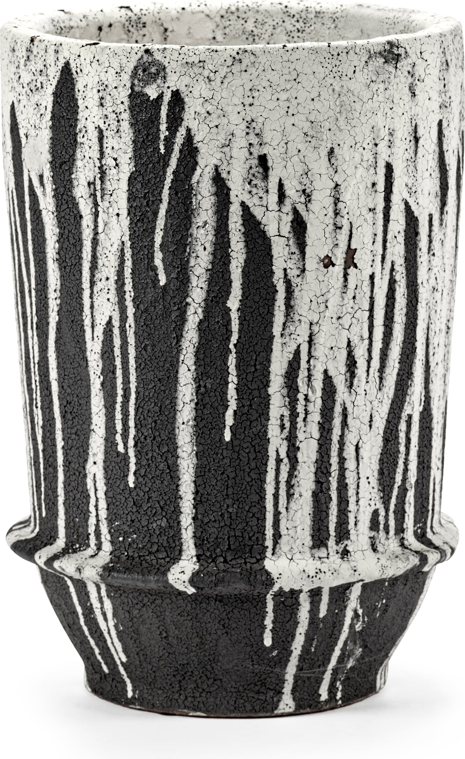 Doniczka Dune 26 cm biało-czarna