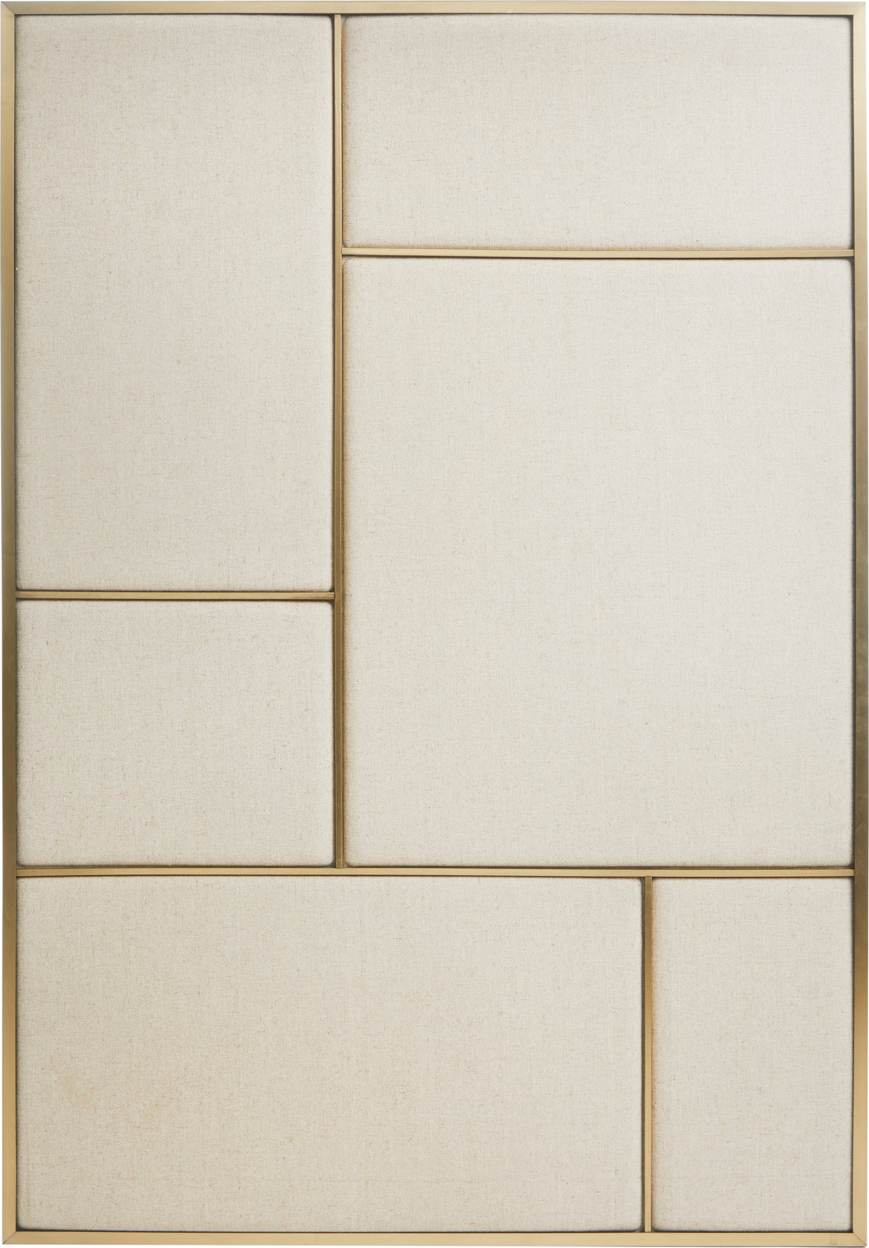 Tablica ścienna tapicerowana z mosiężną ramą Nouveau Pin L beżowa