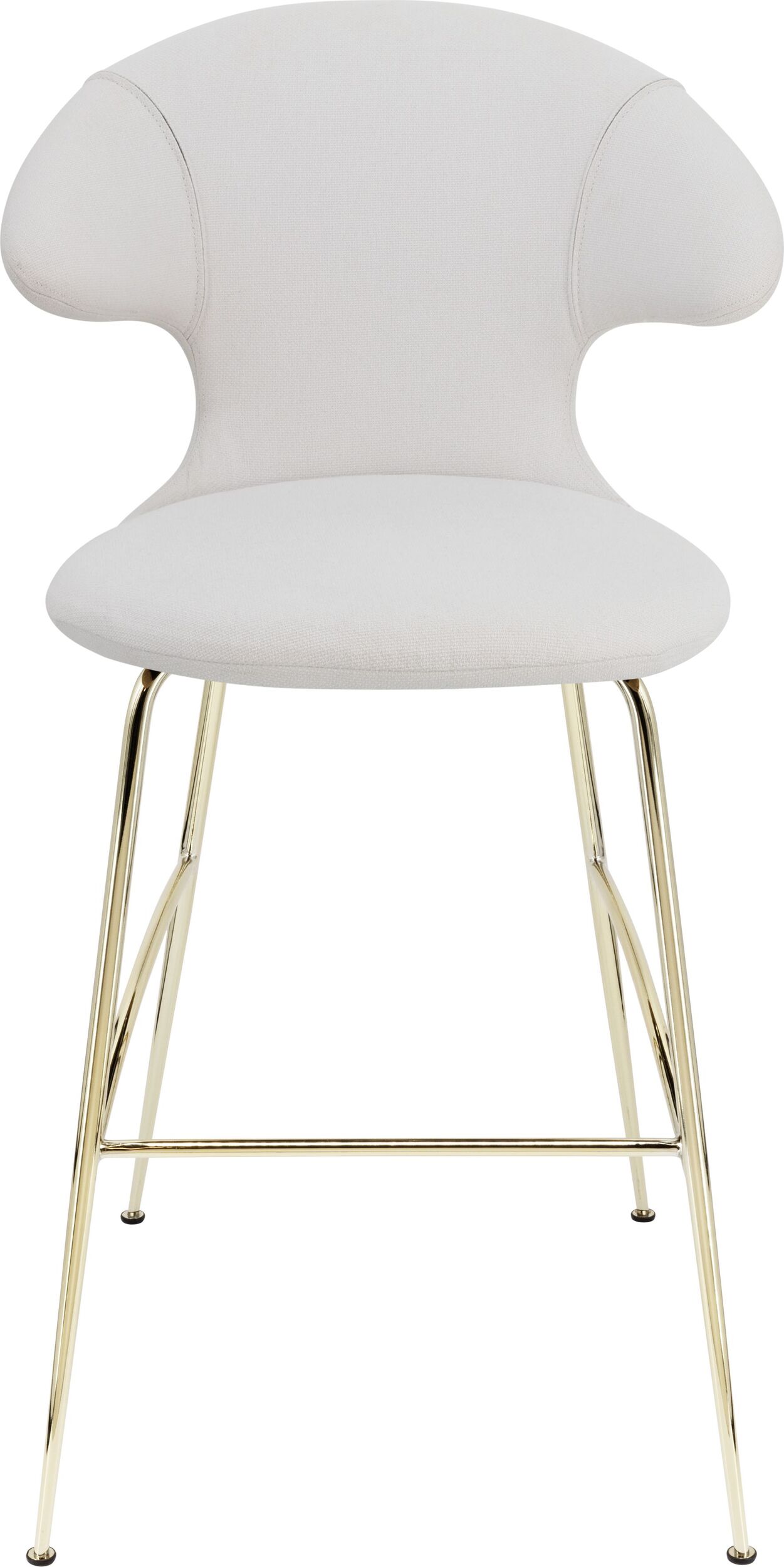 Krzesło barowe Time Flies jasnoszare na mosiężnych nogach