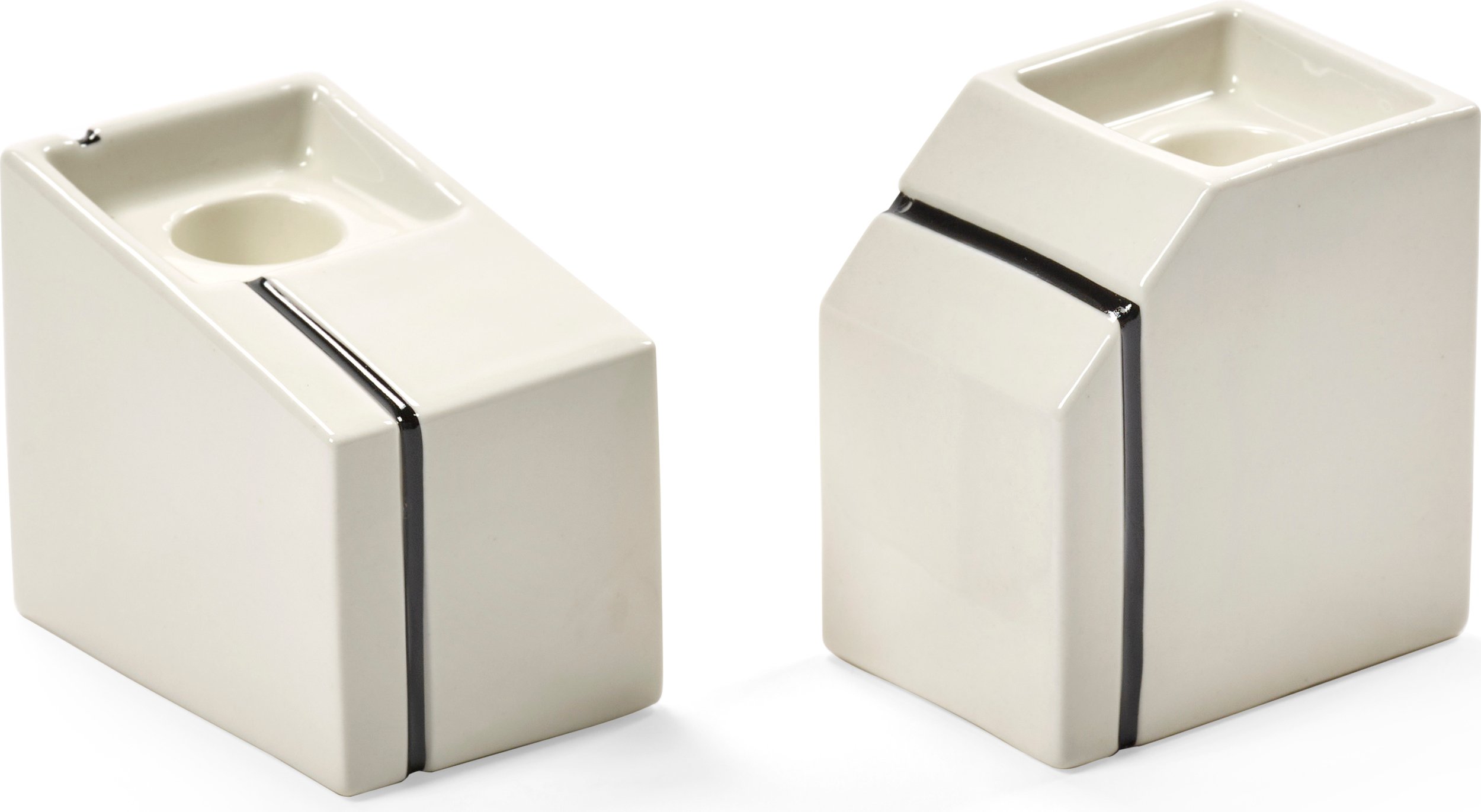 Świeczniki na klasyczne świece Silos białe 2 szt.