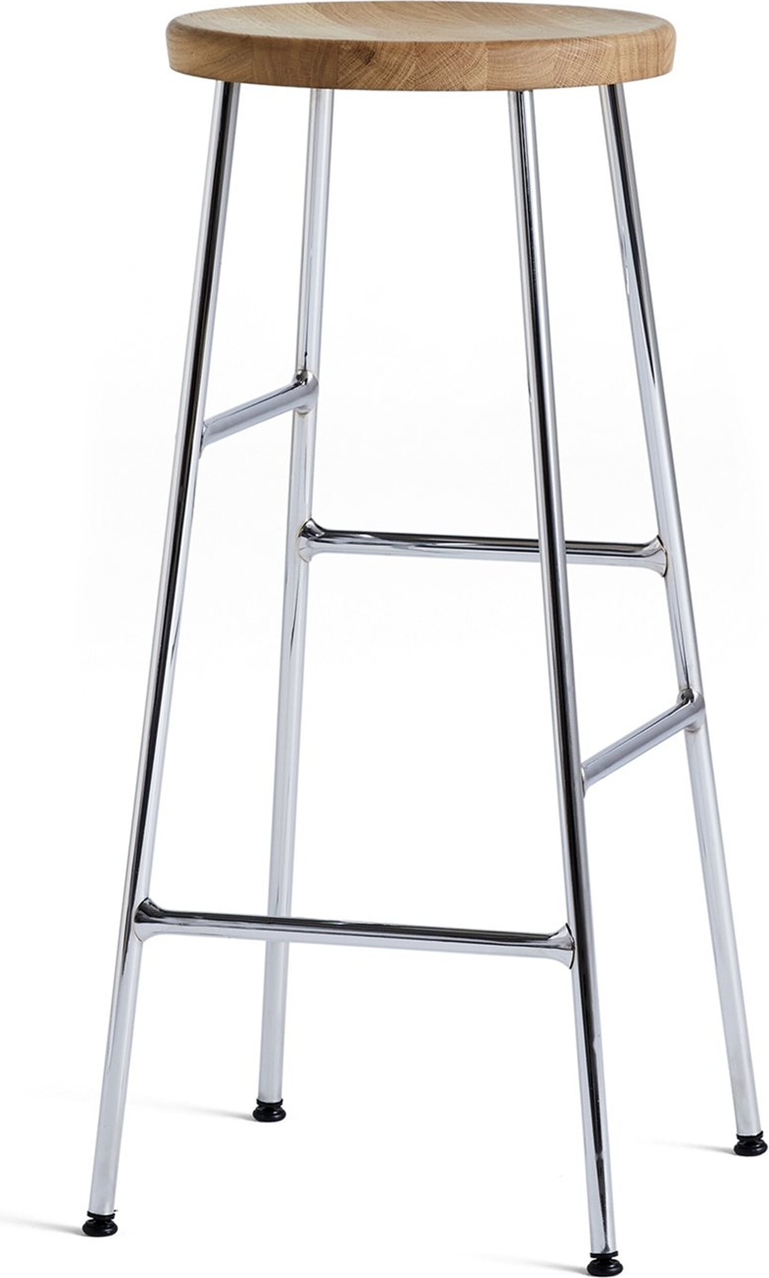 Stołek barowy Cornet 75 cm jasny dąb na chromowanych nogach