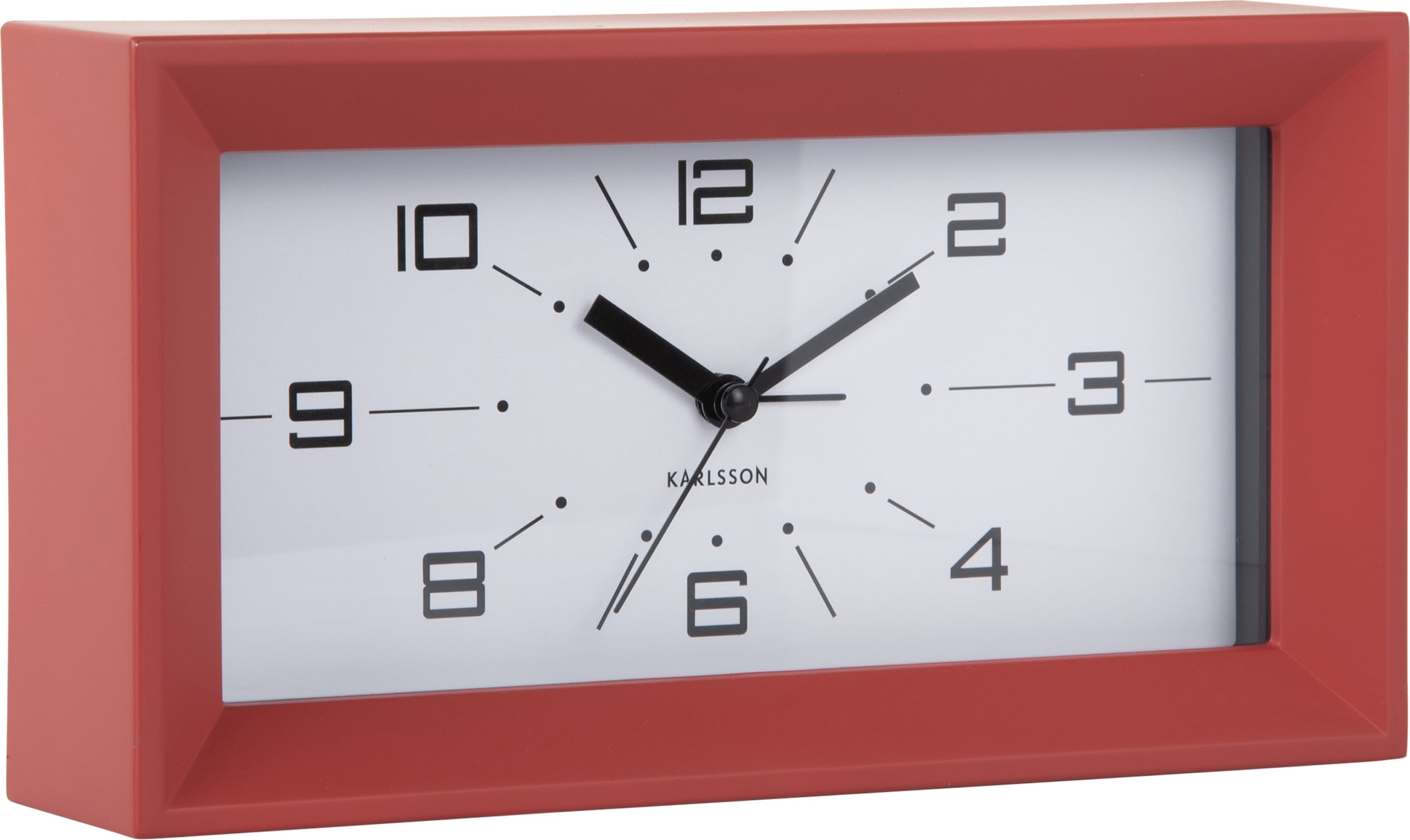 Budzik Lujo prostokątny czerwony