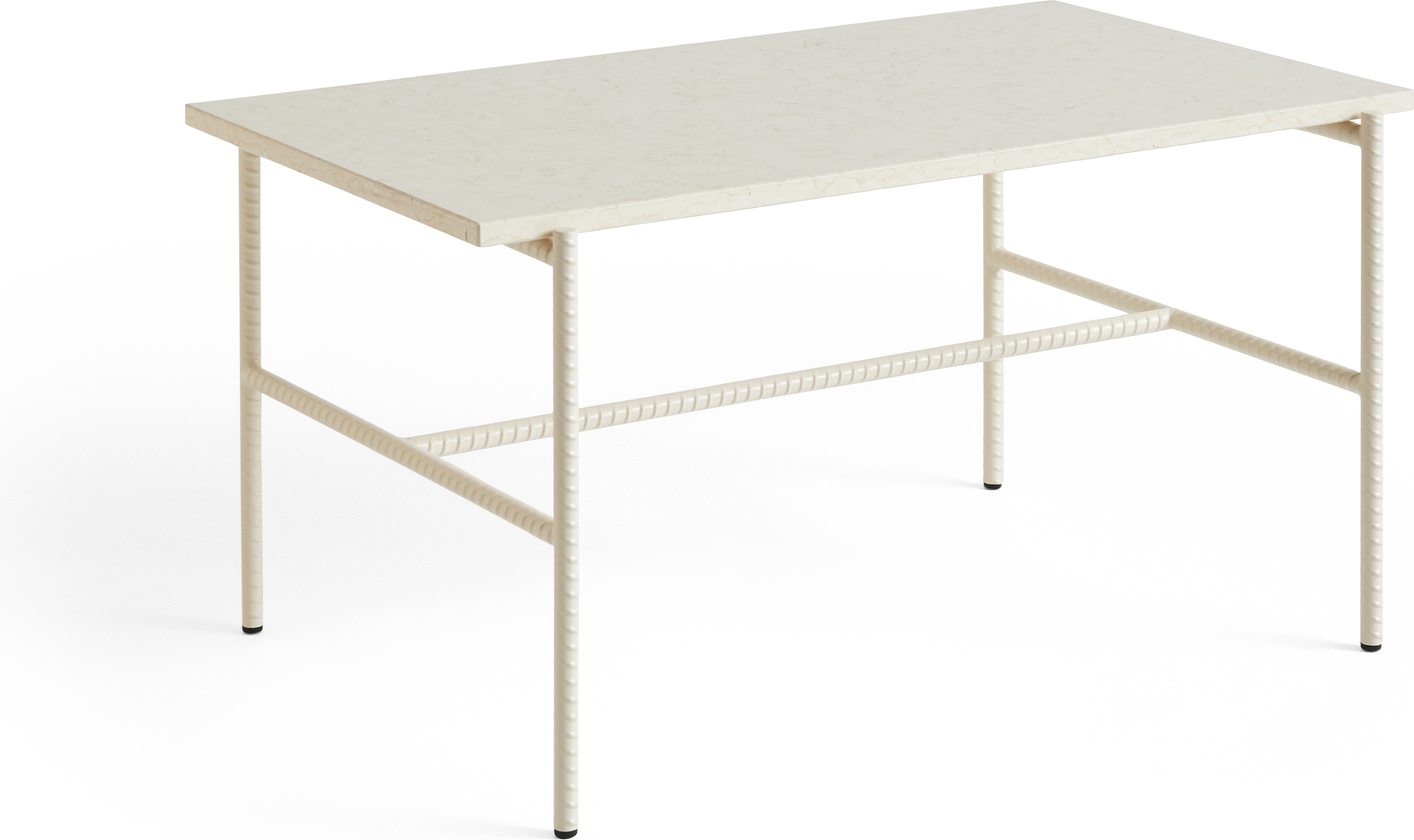 Stolik kawowy Rebar 80 x 49 x 40,5 cm beżowy marmur