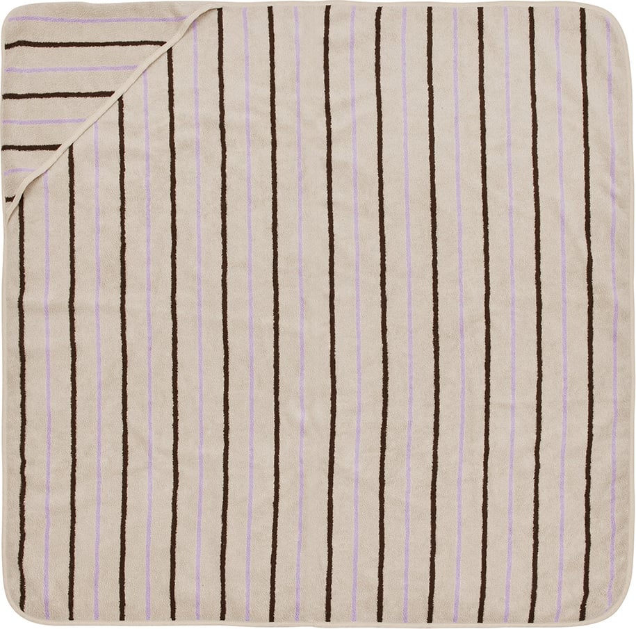 Ręcznik dziecięcy z kapturem Raita 100 x 100 cm beżowo-fioletowy