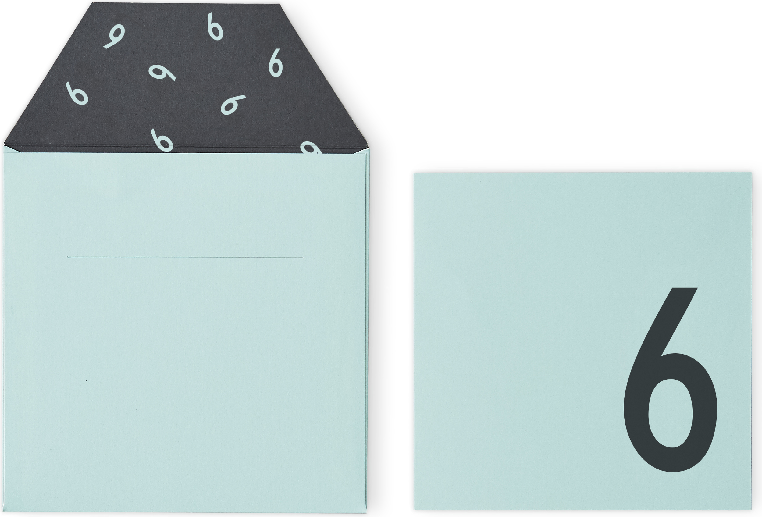 Kartka urodzinowa dla dzieci Design Letters miętowa 6 lat