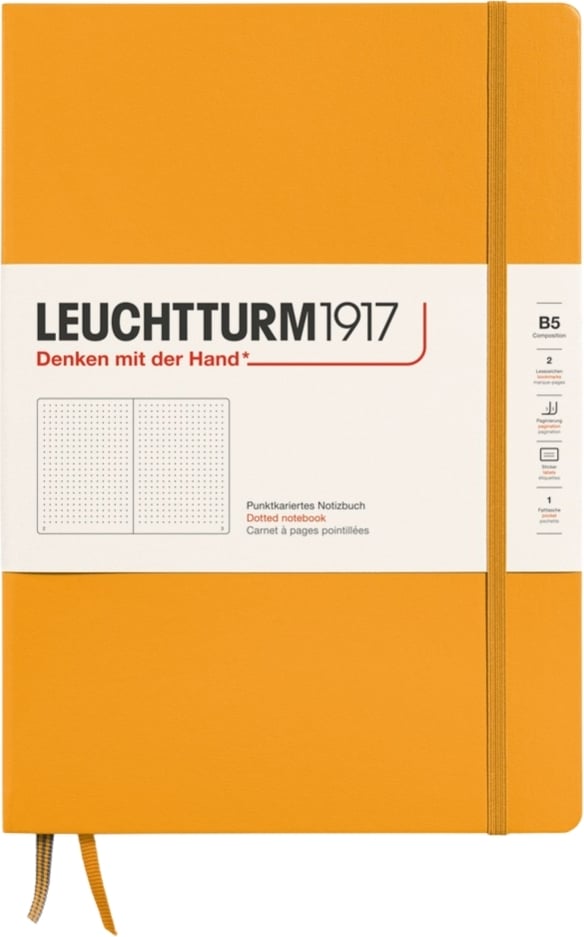 Notes w kropki w twardej oprawie Leuchtturm 1917 B5 219 stron pomarańczowy 80 g/m²