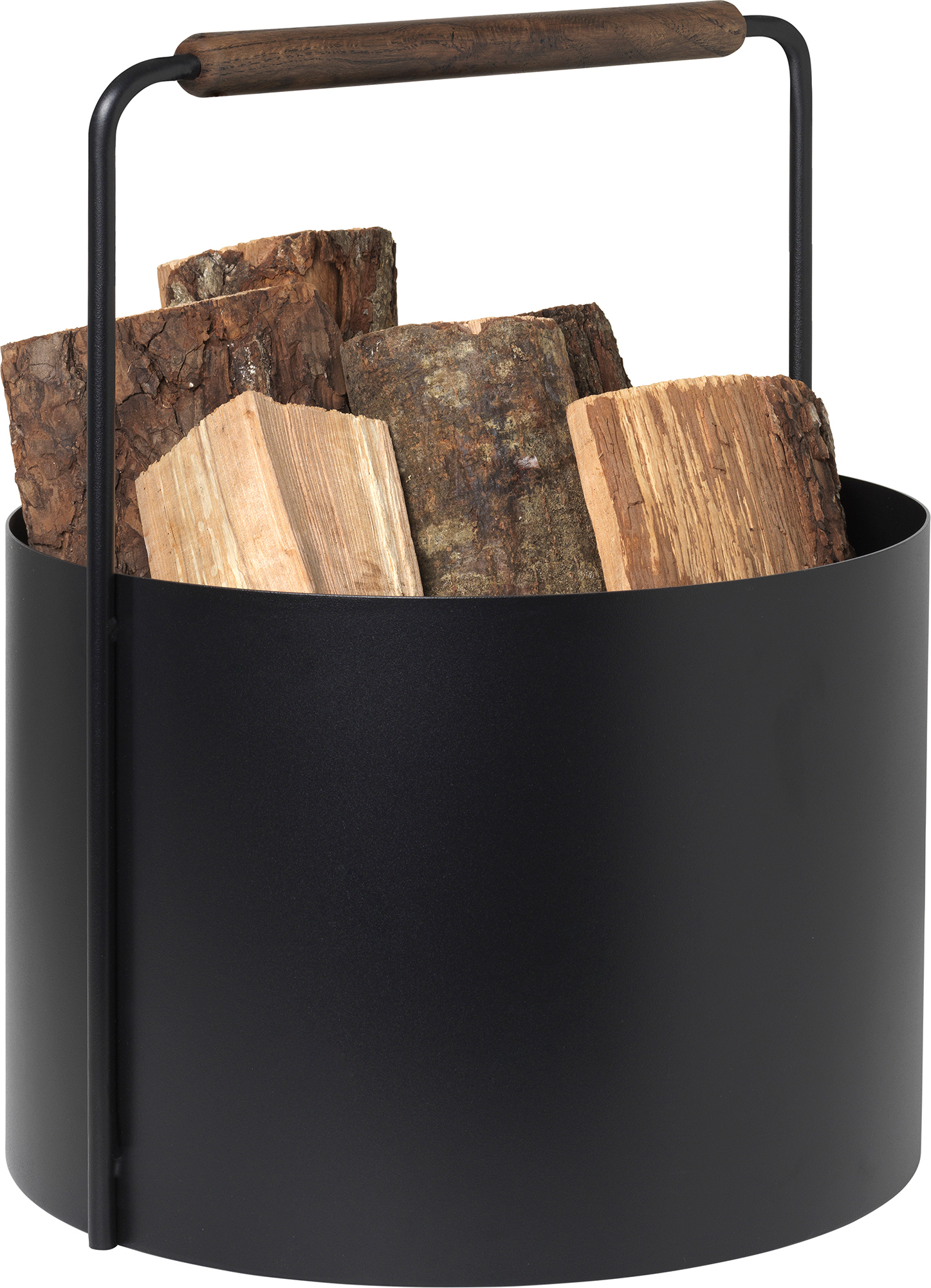 Pojemnik na drewno Ashi z brązową rączką