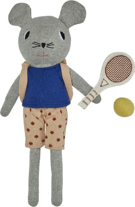 Przytulanka z rakietą i piłką tenisową OYOY Nuni Mouse 3 el.