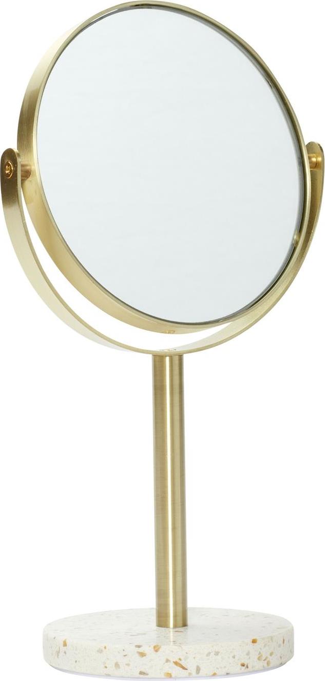 Lusterko kosmetyczne Hübsch z marmurową podstawą