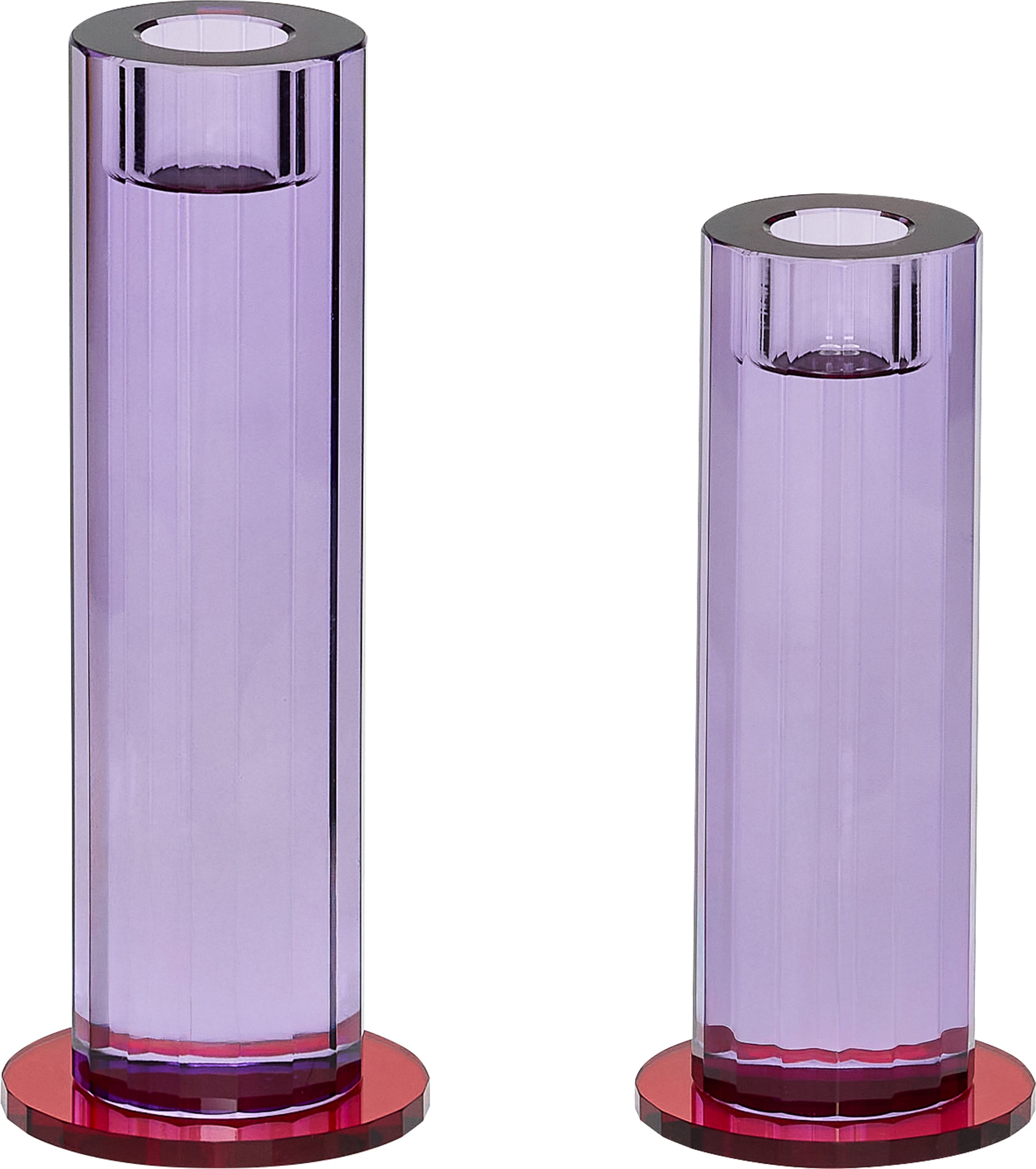 Świeczniki na klasyczne świece Cut fioletowe 2 szt.