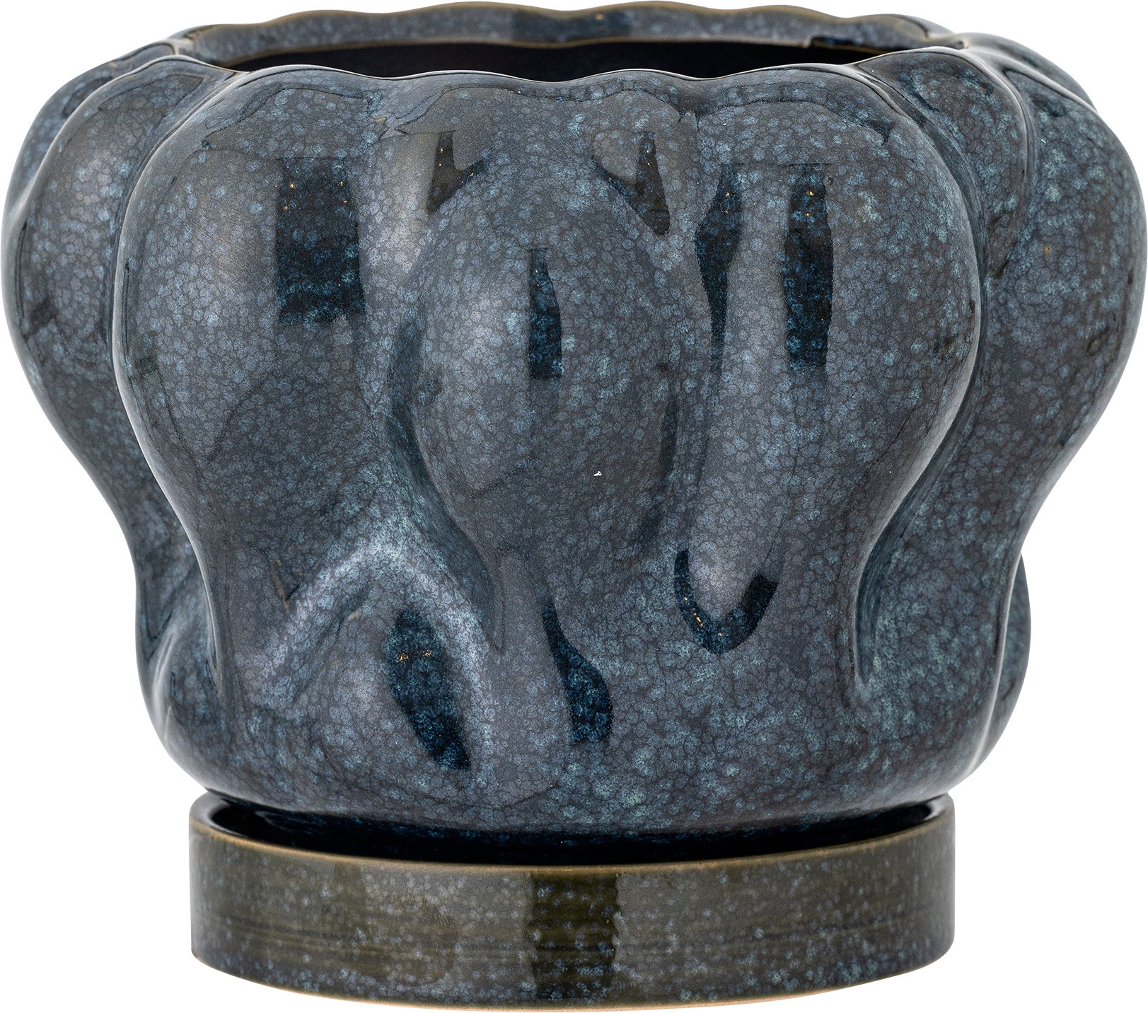 Doniczka Hollis 20 cm niebieska z podstawką