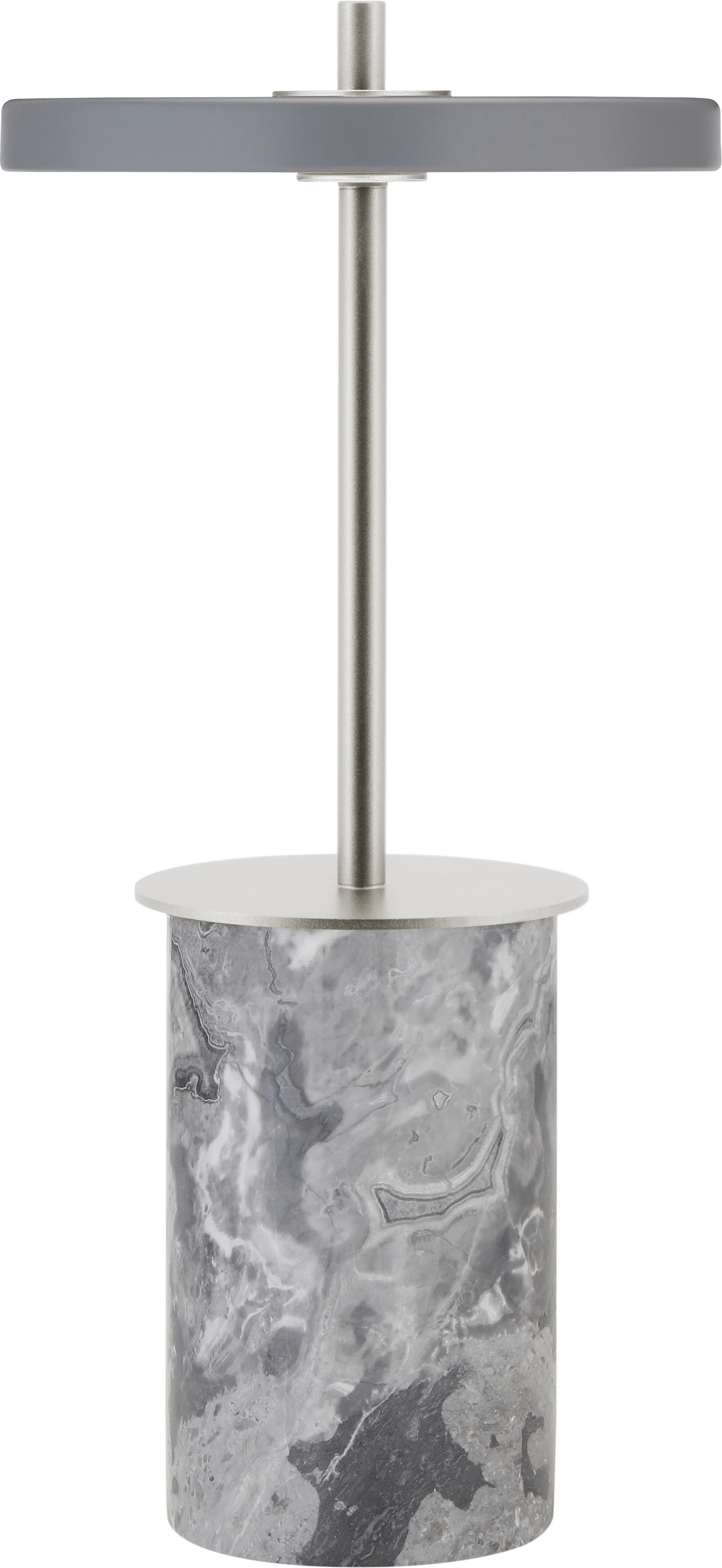 Lampa stołowa bezprzewodowa Asteria Move Mini szaro-srebrna marmur