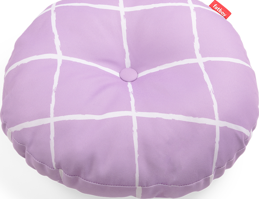 Poduszka Circle w kratkę jasnofioletowa