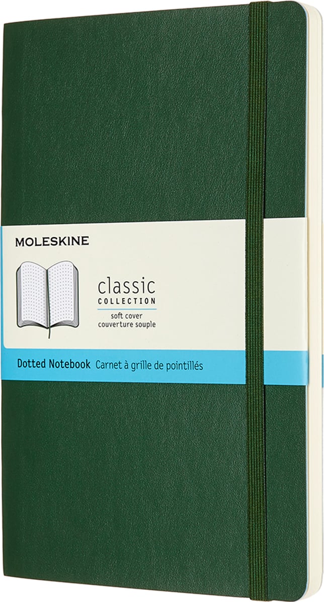Notes w kropki Moleskine Classic L 192 strony zieleń leśna miękka oprawa