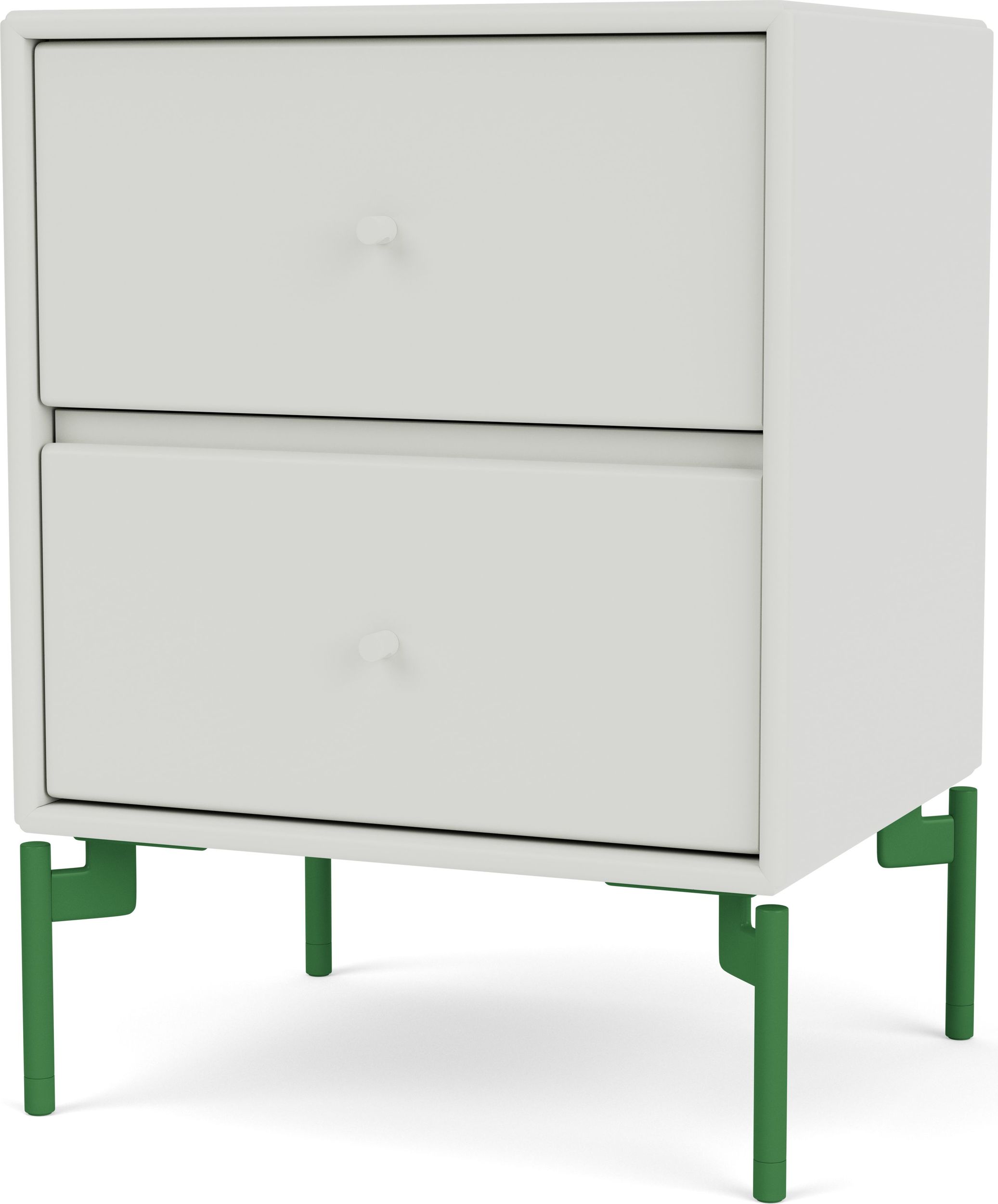 Szafka nocna Drift jasnoszara na zielonych nogach