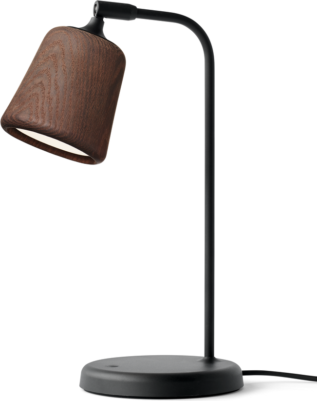 Lampa stołowa Material 45 cm wędzony dąb