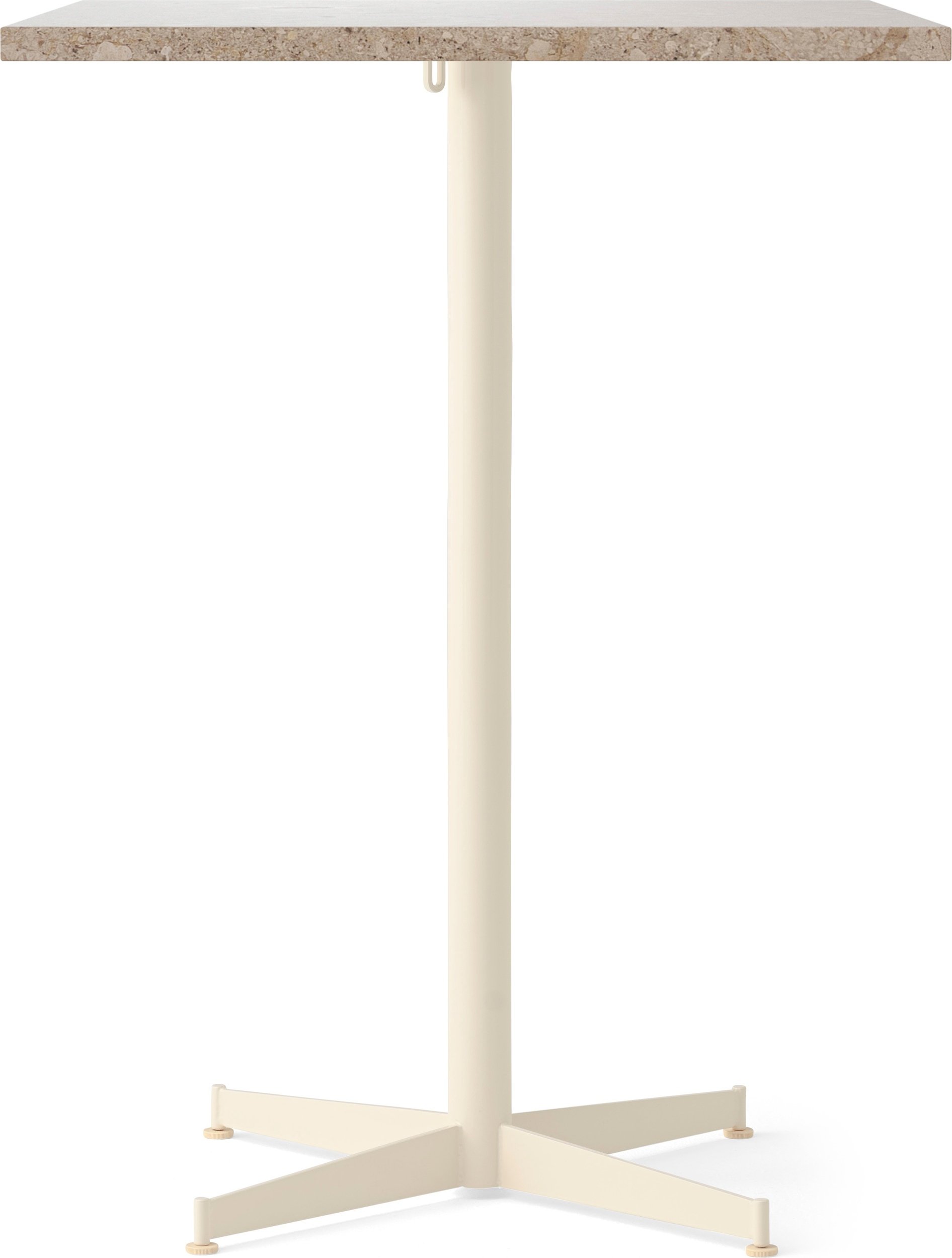 Stół barowy z kremową podstawą Nook Star Base Kunis Breccia kwadratowy 93 cm