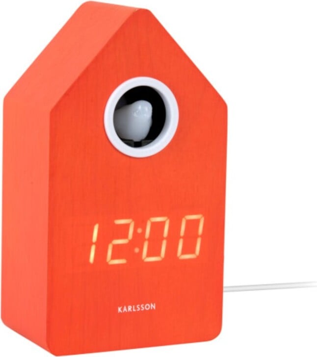 Budzik Cuckoo LED jaskrawopomarańczowy