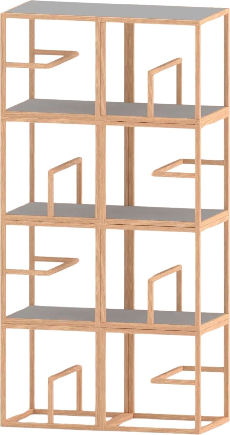 Regał modułowy Text Block 8 jasnoszary jesion