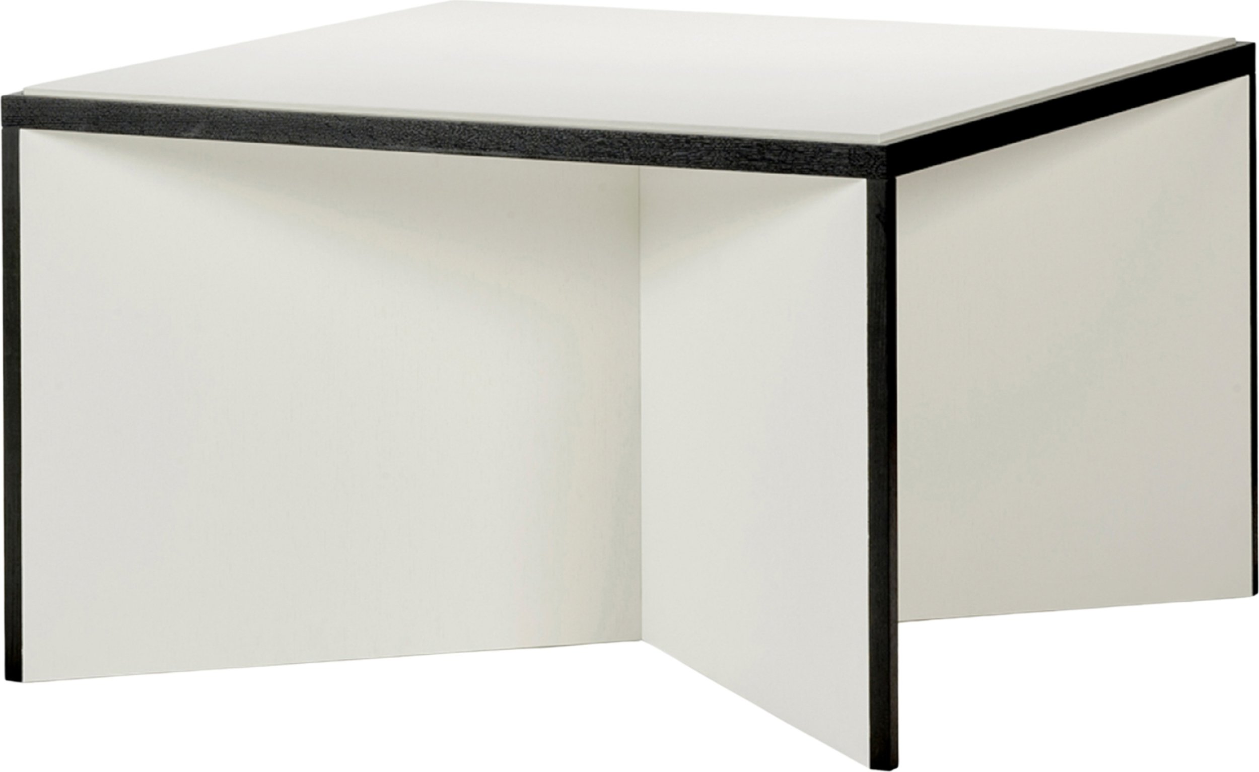 Stół z płóciennym blatem Kubé 124 cm biało-czarny