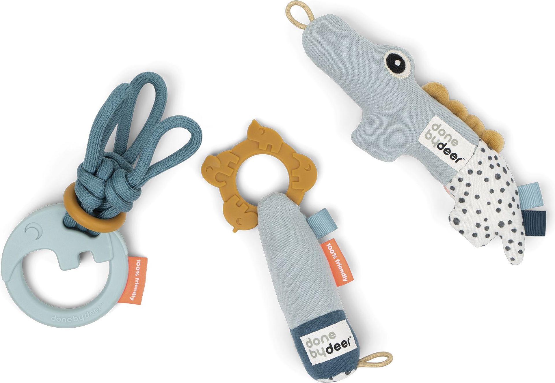 Grzechotki Tiny niebieskie 3 szt.