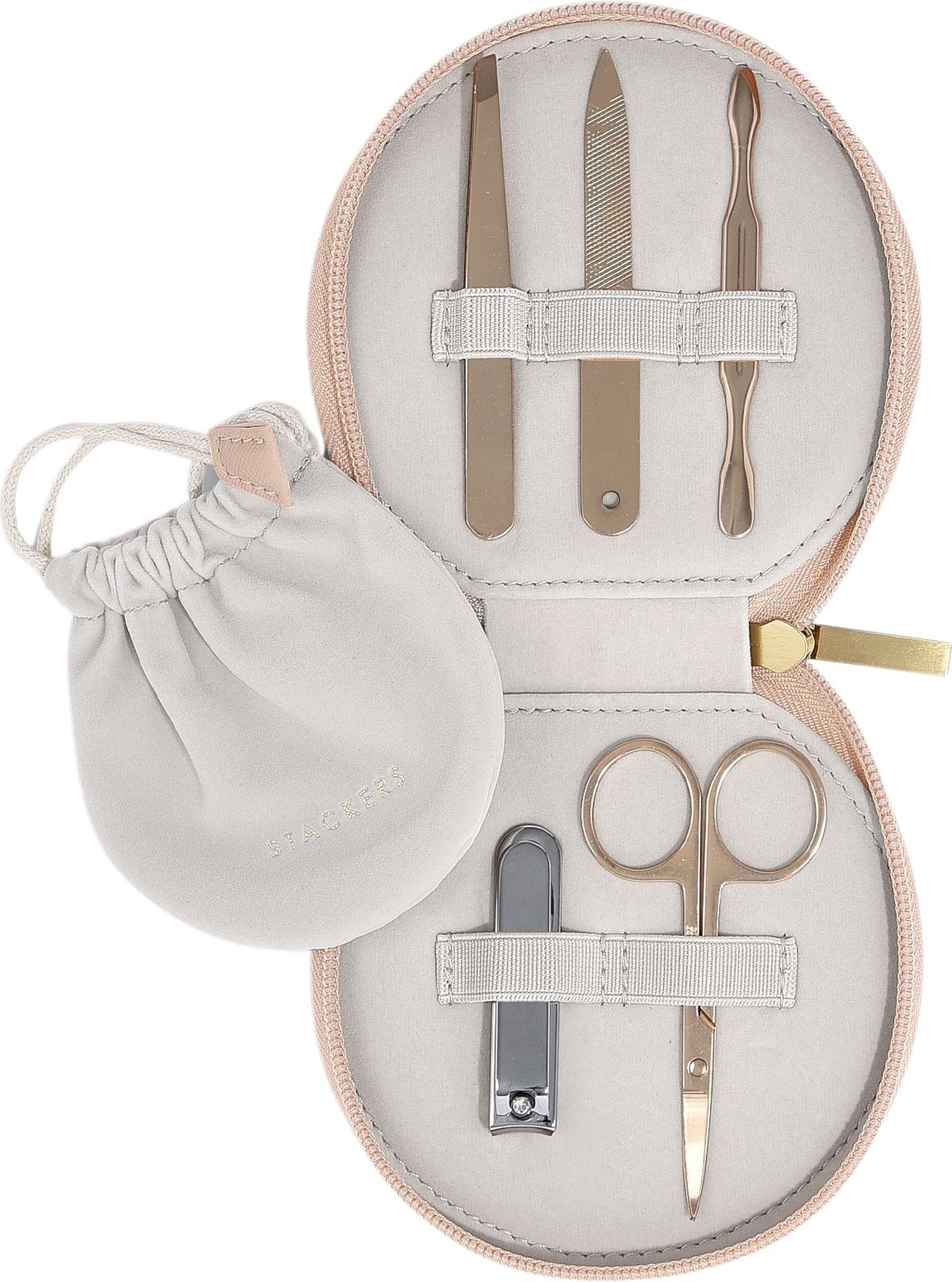 Akcesoria do manicure Stackers różowe 7 el.