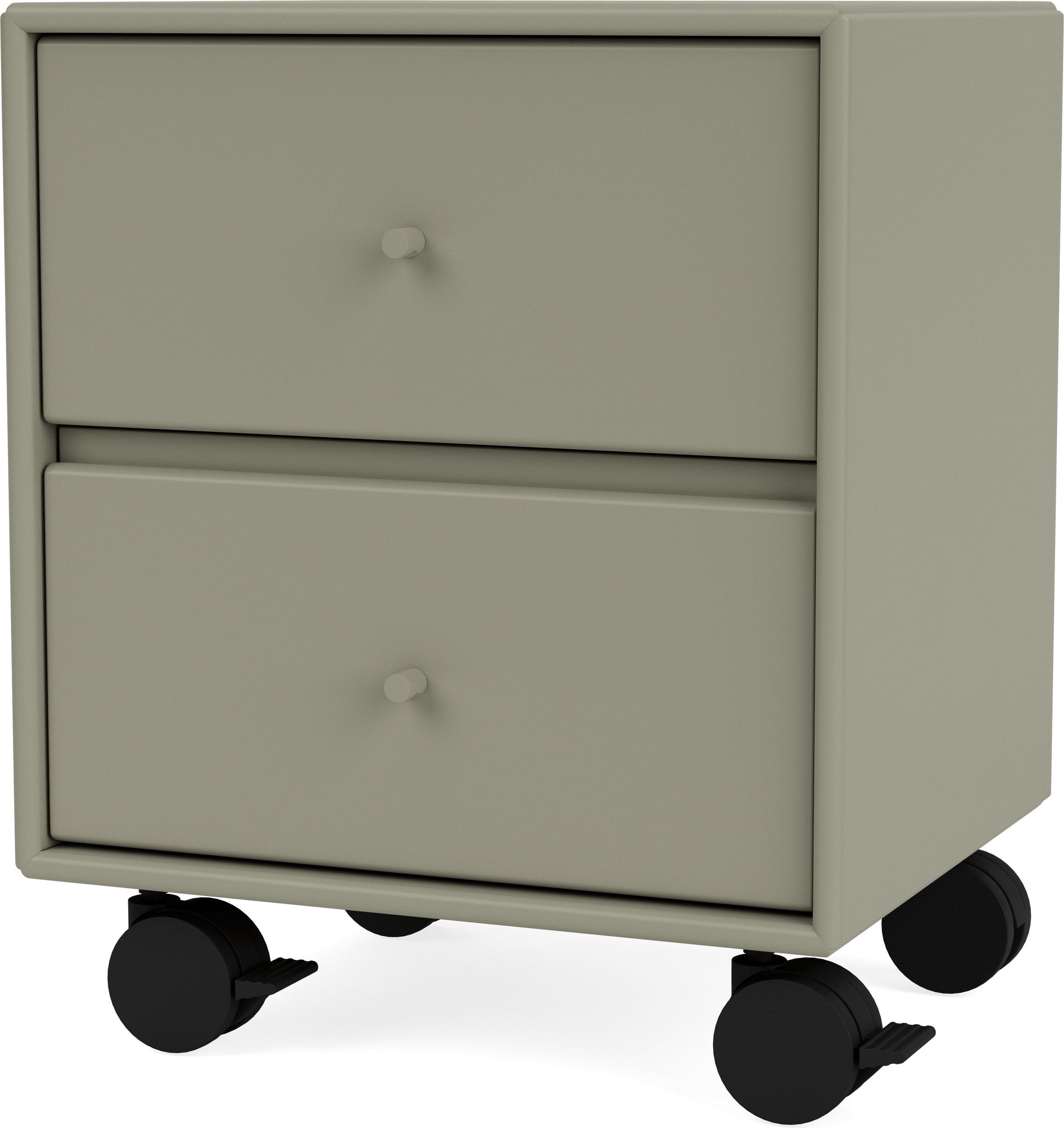 Szafka nocna Drift brązowozielona na kółkach