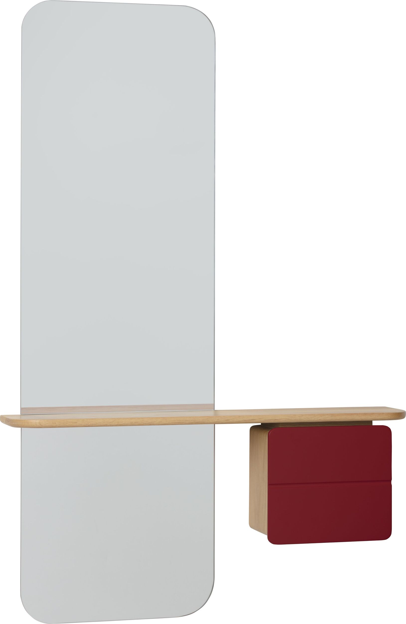 Lustro z półką One More Look naturalny dąb szafka rubinowa