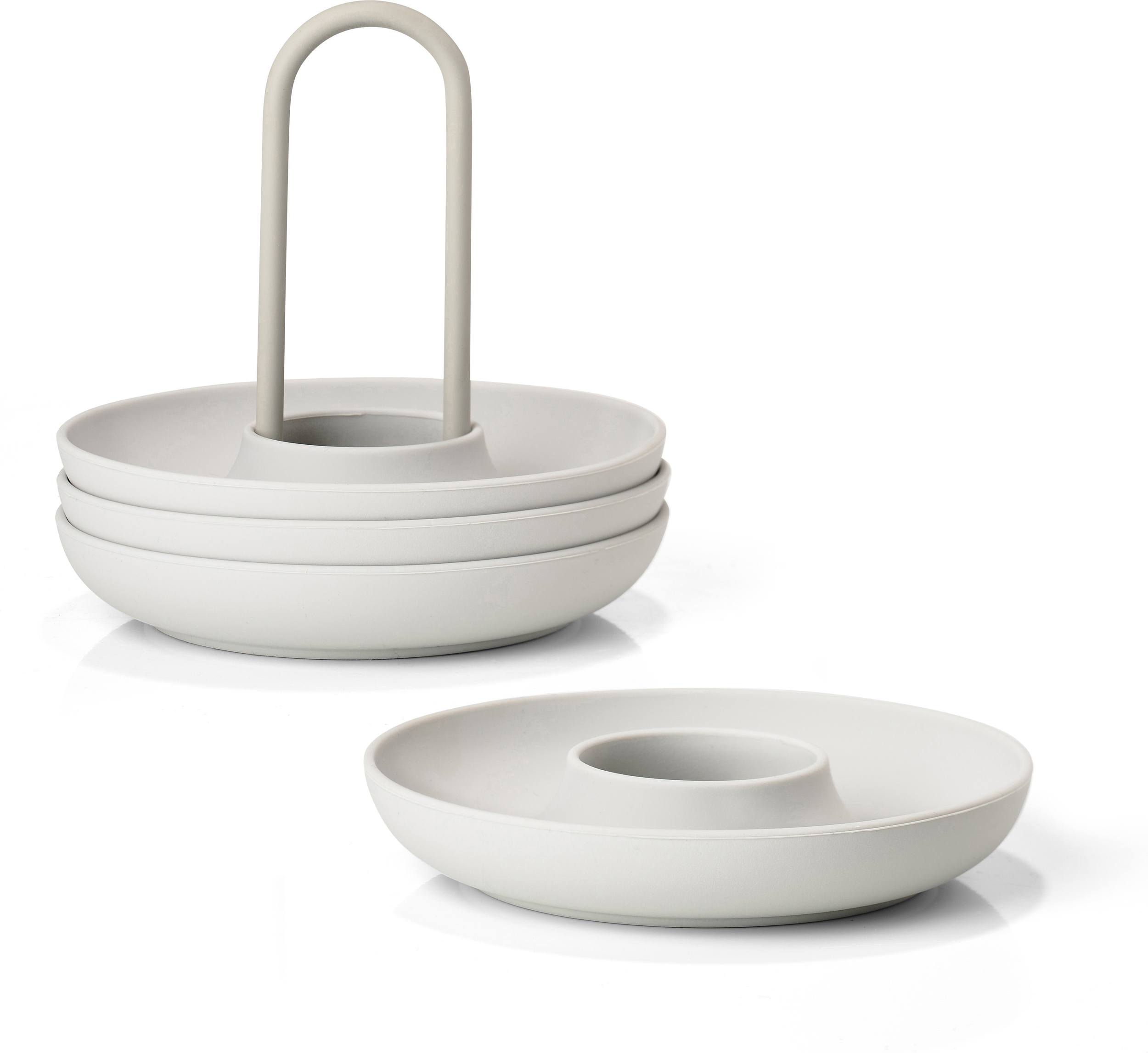 Kieliszki do jajek Zone kremowe na stojaku 4 szt.