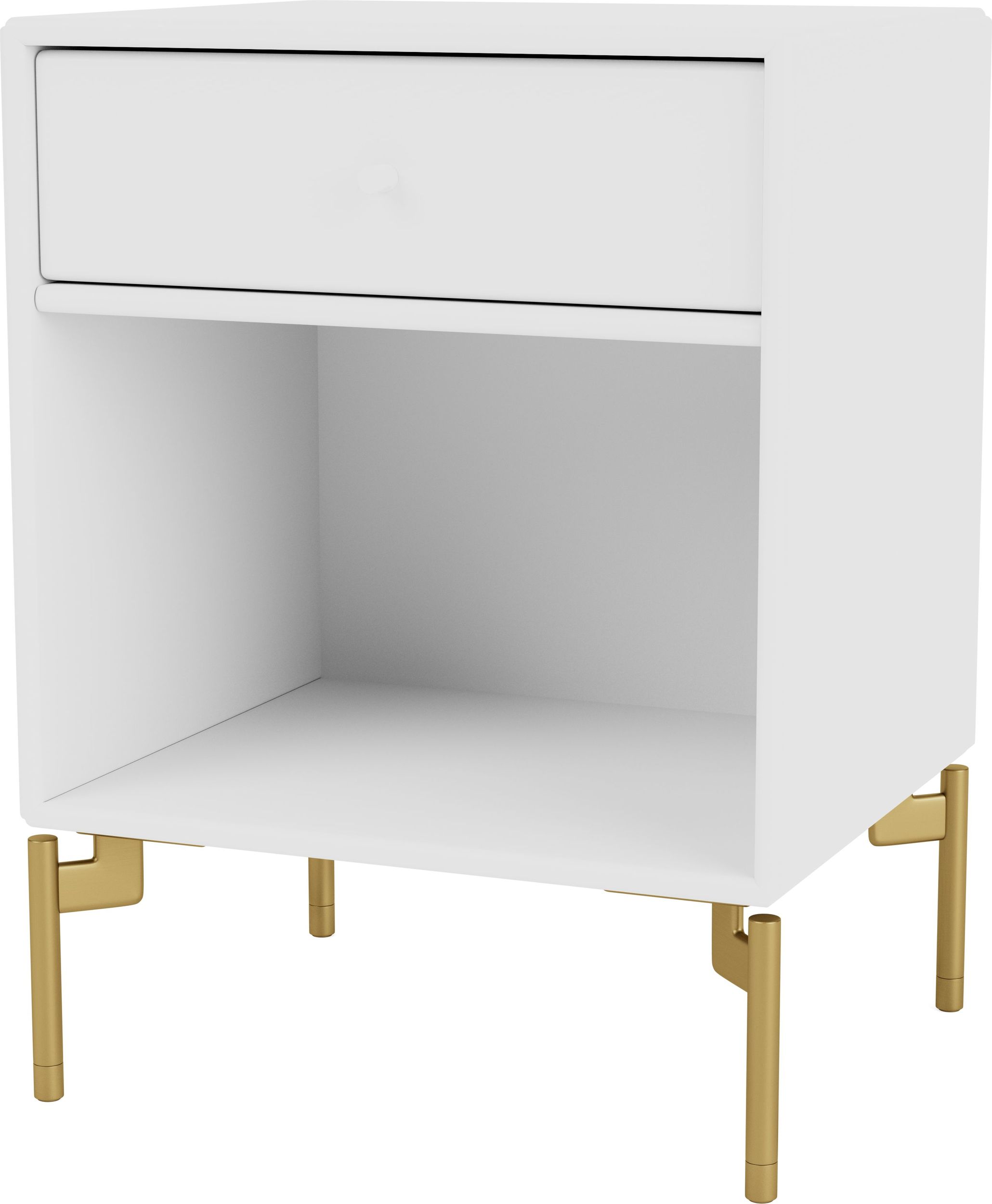 Szafka nocna Dream biała na mosiężnych nogach