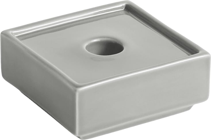 Świecznik na klasyczną świecę Mattone S jasnoszary