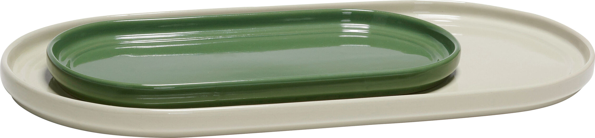 Tace dekoracyjne Amare piaskowa i zielona 2 szt.