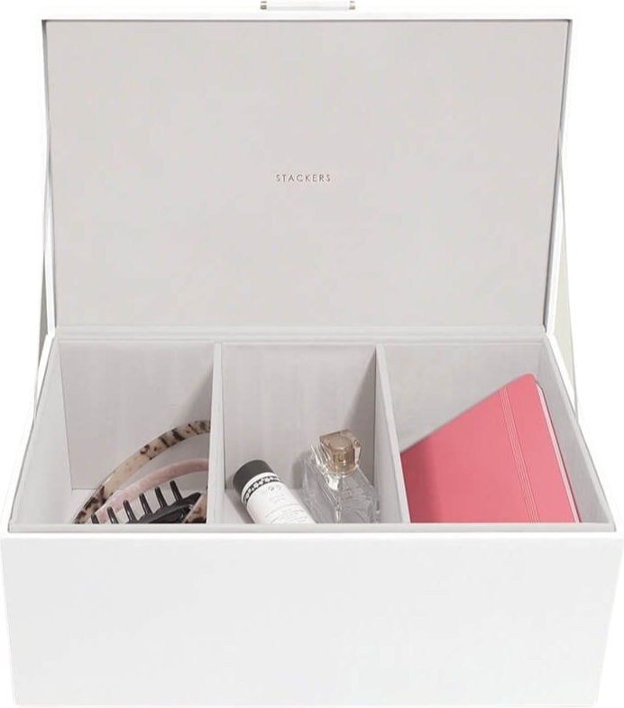 Pudełko do przechowywania Stackers Pebble 3 komorowe białe