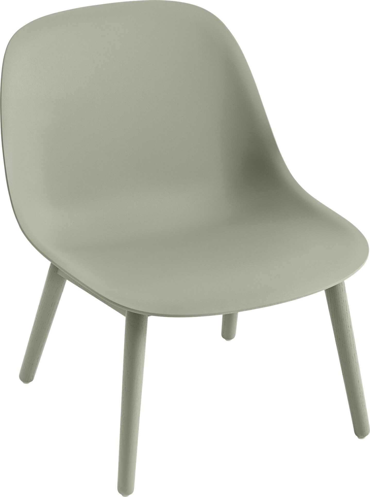 Krzesło Fiber 38 cm szarozielone na drewnianych nogach